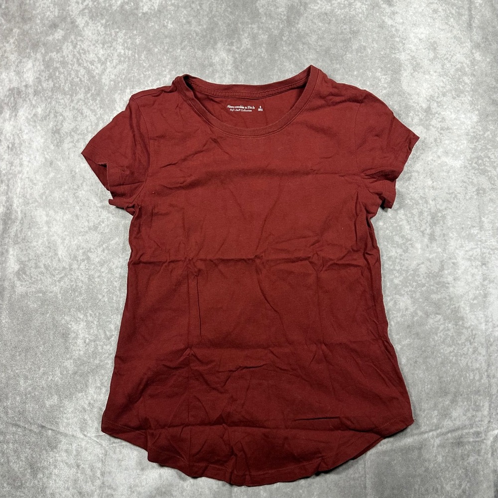 Abercrombie & Fitch Soft A&F Collection Burgundy Crewneck Tee Shirt Small